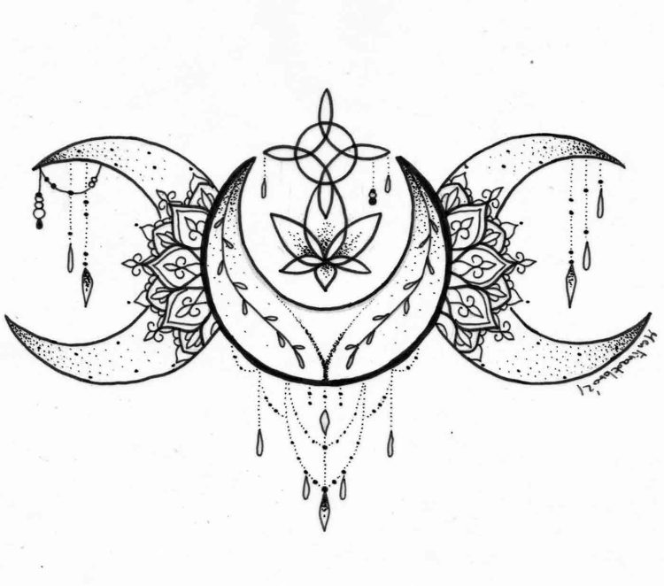 Mentiradeloro-triple-moon-tattoo-design