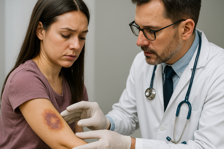 doctor checking a br
